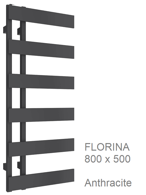 Reina Florina Anthracite Towel Rail 1525mm x 500mm